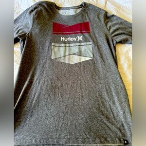 Men’s Hurley T Shirt Nike Drifit Moisture Wicking Grey Medium